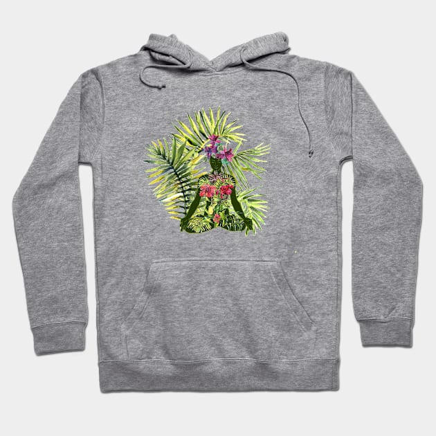 Yoga Flowers #5 Hoodie by Olga Berlet